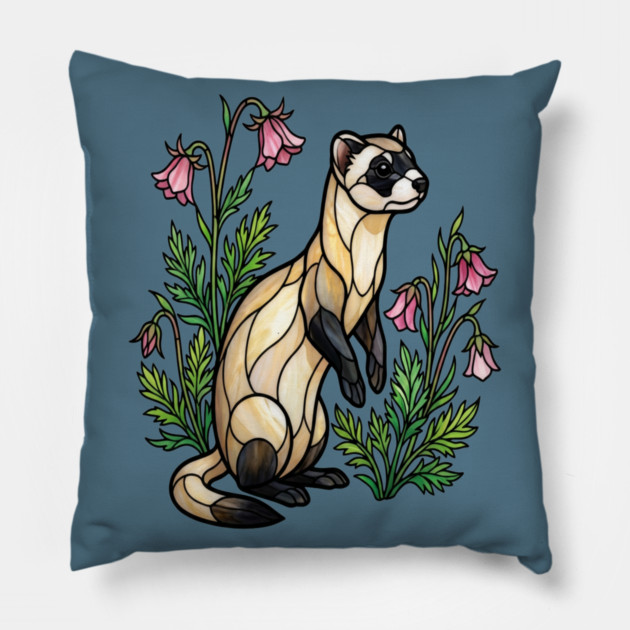 Black-footed Ferret Nature Design Pillow by BirdsnStuff