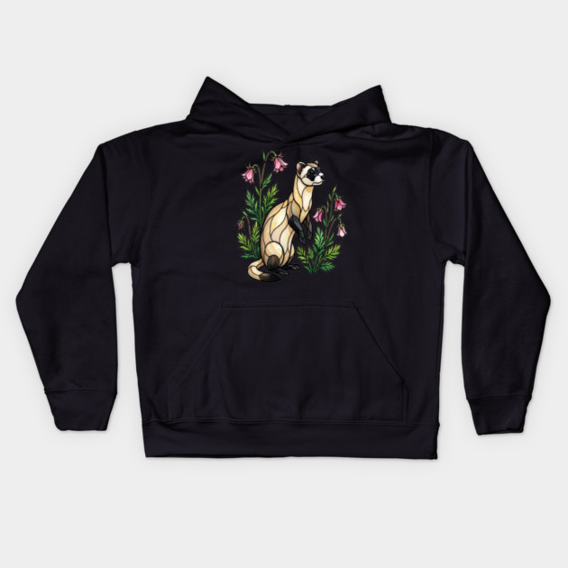 Black-footed Ferret Nature Design Kids Hoodie by BirdsnStuff
