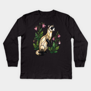 Black-footed Ferret Nature Design Kids Long Sleeve T-Shirt