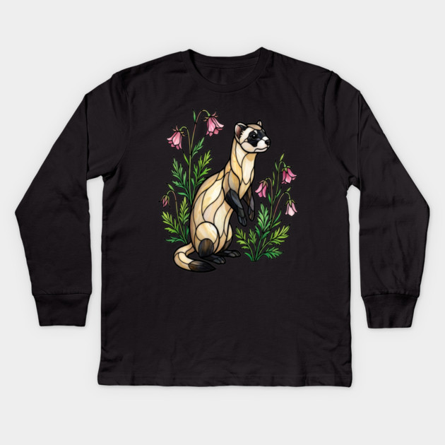 Black-footed Ferret Nature Design Kids Long Sleeve T-Shirt by BirdsnStuff