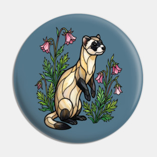 Black-footed Ferret Nature Design Pin