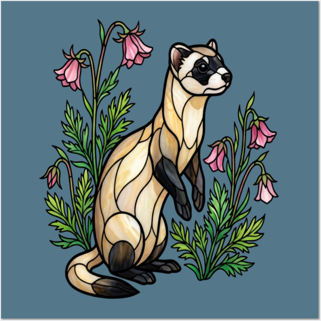 Black-footed Ferret Nature Design Wall Art by BirdsnStuff