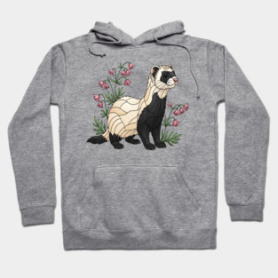 Black-footed Ferret Blossom Art Hoodie