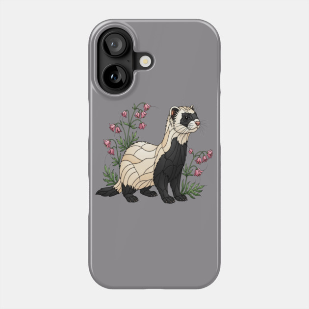 Black-footed Ferret Blossom Art Phone Case by BirdsnStuff
