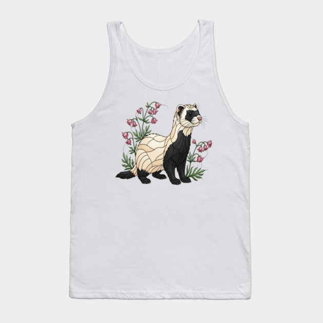 Black-footed Ferret Blossom Art Tank Top by BirdsnStuff