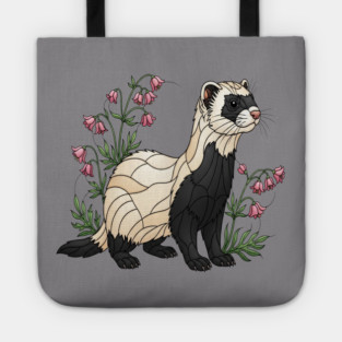 Black-footed Ferret Blossom Art Tote