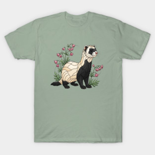 Black-footed Ferret Blossom Art T-Shirt