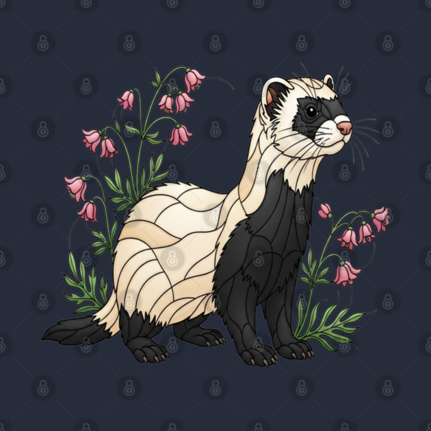 Black-footed Ferret Blossom Art by BirdsnStuff