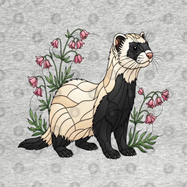 Black-footed Ferret Blossom Art by BirdsnStuff