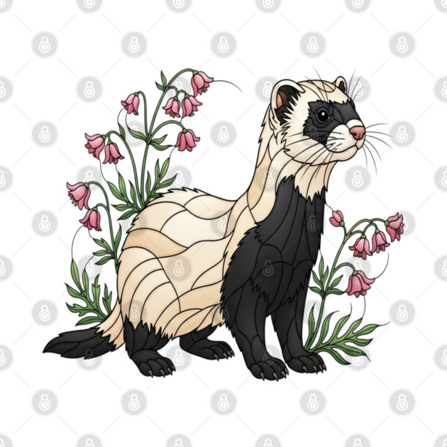 Black-footed Ferret Blossom Art by BirdsnStuff