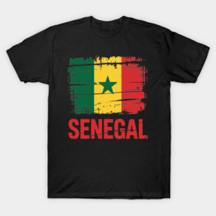 Senegal Flag -- Distressed Style T-Shirt