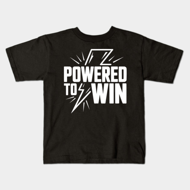 Powered to Win Kids T-Shirt by Frank Ring