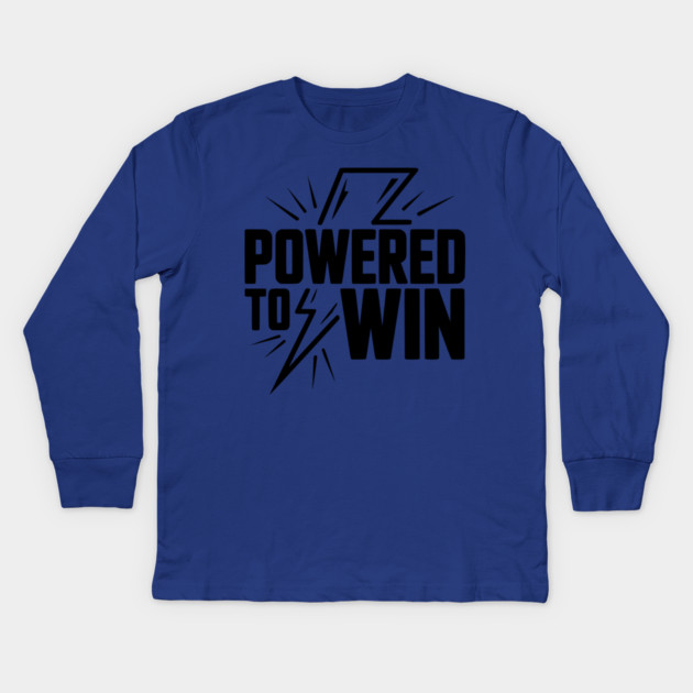 Powered to Win Kids Long Sleeve T-Shirt by Frank Ring