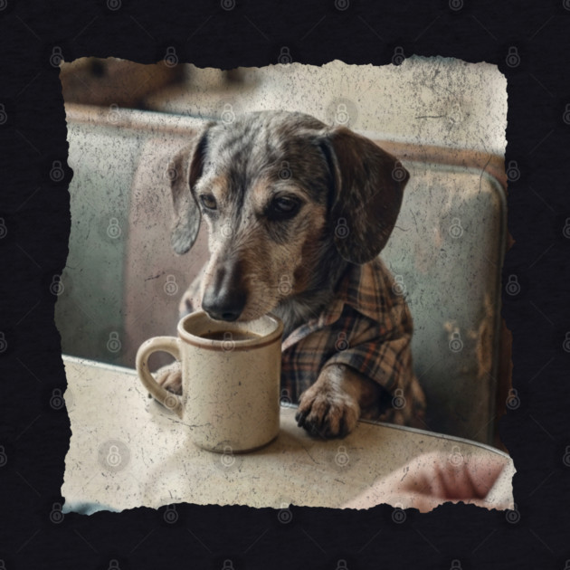 Vintage Dachshund Coffee Diner Art for Dog Lovers by Yesteeyear