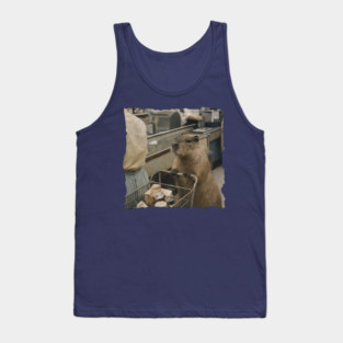 Vintage Capybara Grocery Shopping Art for Animal Lovers Tank Top