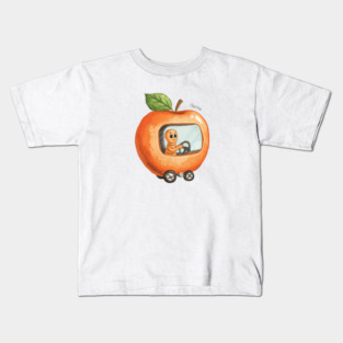 Vintage Style Lowly Worm in his apple car Kids T-Shirt
