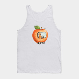 Vintage Style Lowly Worm in his apple car Tank Top