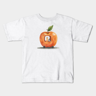 Vintage Style Lowly Worm in his apple car Kids T-Shirt