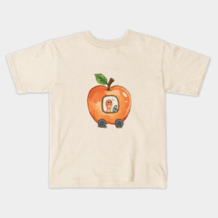 Vintage Style Lowly Worm in his apple car Kids T-Shirt