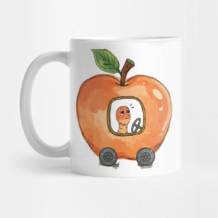 Vintage Style Lowly Worm in his apple car Mug