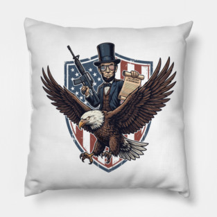 Abraham Lincoln Patriotic Eagle Declaration Of Independence T-Shirt Pillow