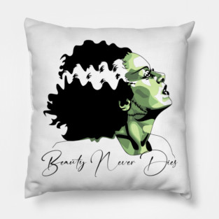 Bride of Frankenstein Beauty Never Dies Graphic Pillow