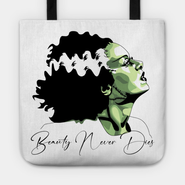 Bride of Frankenstein Beauty Never Dies Graphic Tote by Luxinda