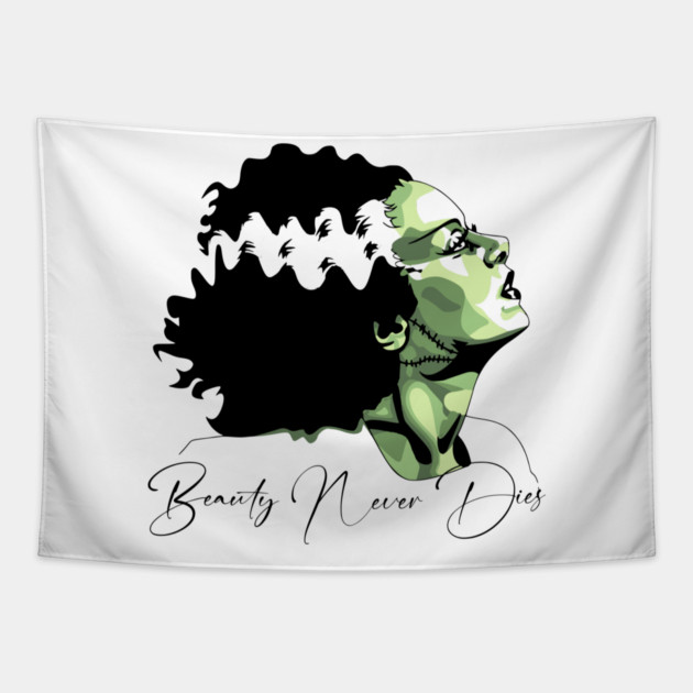 Bride of Frankenstein Beauty Never Dies Graphic Tapestry by Luxinda