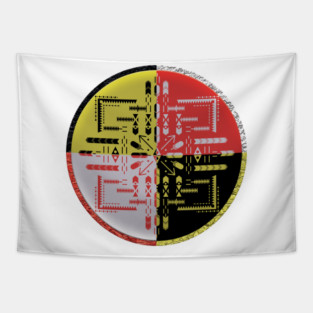 Indigenous Medicine Wheel Spirit Sacred Native Spiritual Symbol Art Tapestry