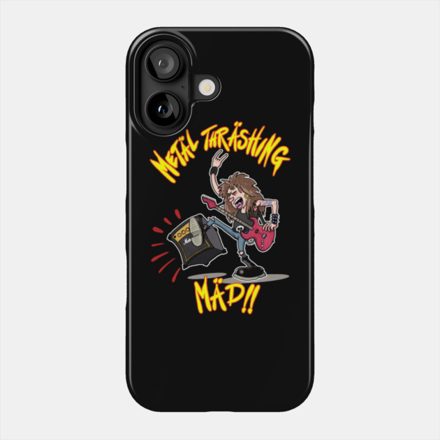 Metal Thrashing Mad Phone Case by Ink Lines