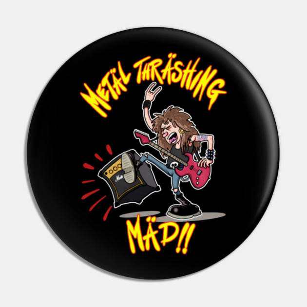 Metal Thrashing Mad Pin by Ink Lines