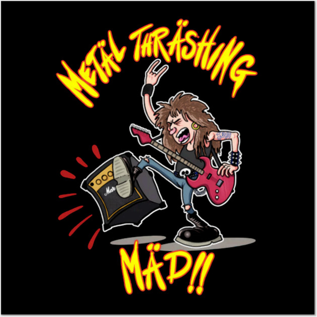 Metal Thrashing Mad Wall Art by Ink Lines