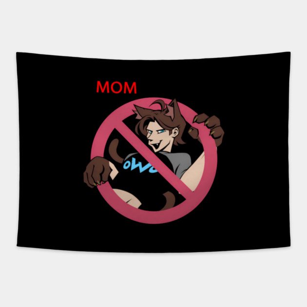 Mom-Against-Cat-Boys Tapestry by Ink Lines