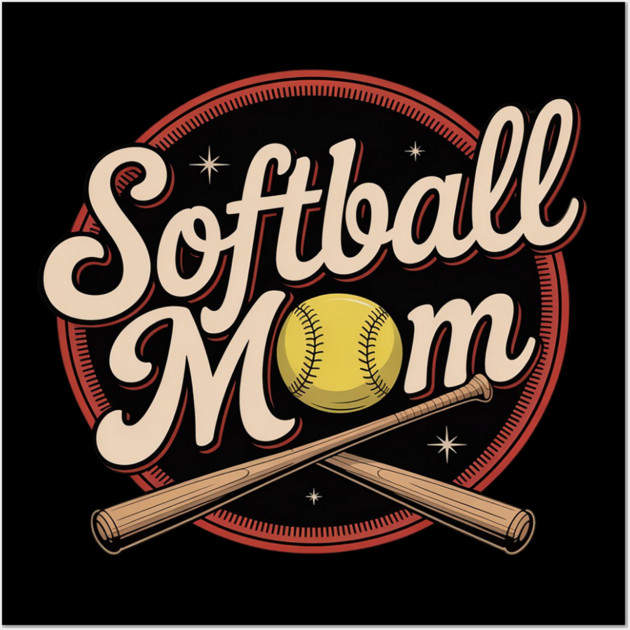 Softball Mom Sport Spirit Wall Art by Ink Lines