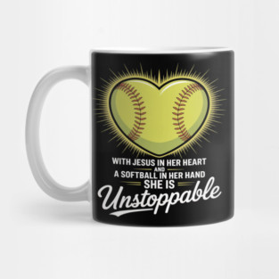 Softball Christian Faith Girl Religious Mug