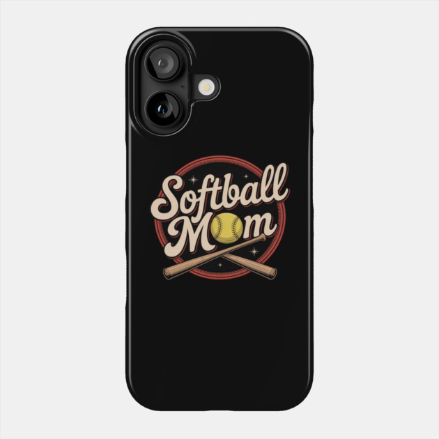 Softball Mom Sport Spirit Phone Case by Ink Lines