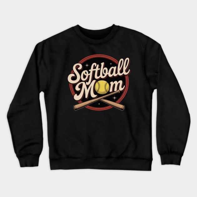 Softball Mom Sport Spirit Crewneck Sweatshirt by Ink Lines