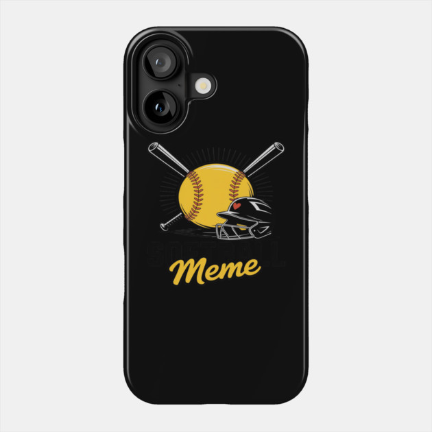 Softball meme Funny Softball Player Phone Case by Ink Lines