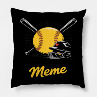 Softball meme Funny Softball Player Pillow