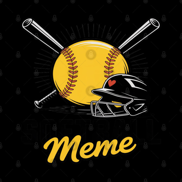 Softball meme Funny Softball Player by Ink Lines