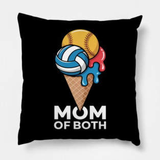 Softball Volleyball Mom Ice Cream Drip Summer Game Day Pillow