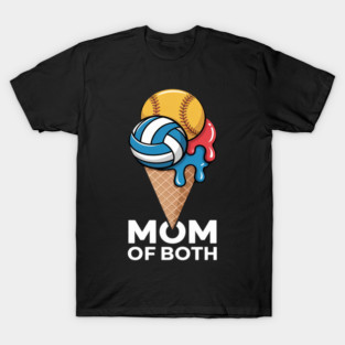 Softball Volleyball Mom Ice Cream Drip Summer Game Day T-Shirt