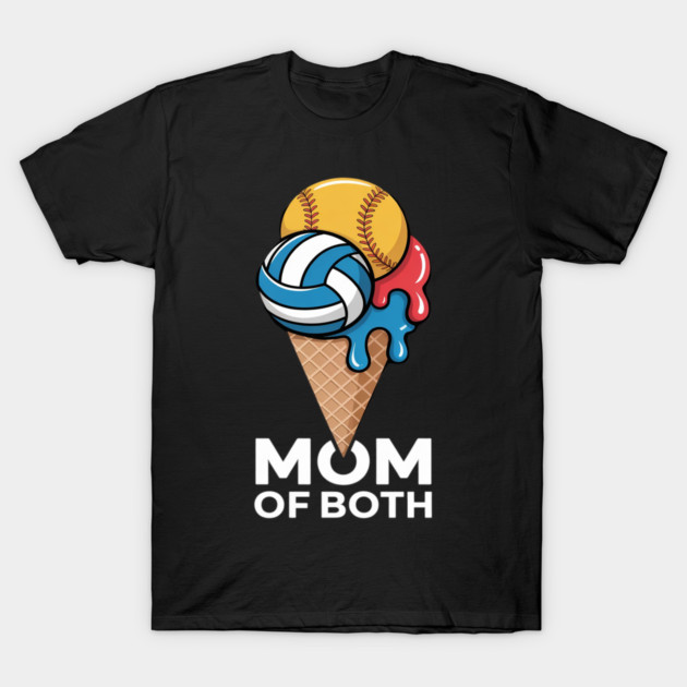 Softball Volleyball Mom Ice Cream Drip Summer Game Day T-Shirt by Ink Lines