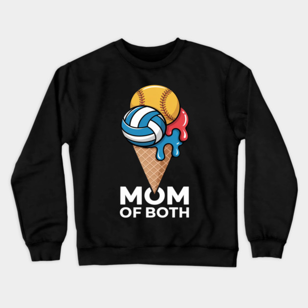 Softball Volleyball Mom Ice Cream Drip Summer Game Day Crewneck Sweatshirt by Ink Lines