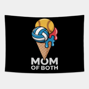 Softball Volleyball Mom Ice Cream Drip Summer Game Day Tapestry