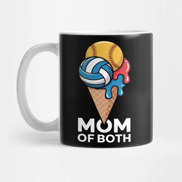Softball Volleyball Mom Ice Cream Drip Summer Game Day by Ink Lines