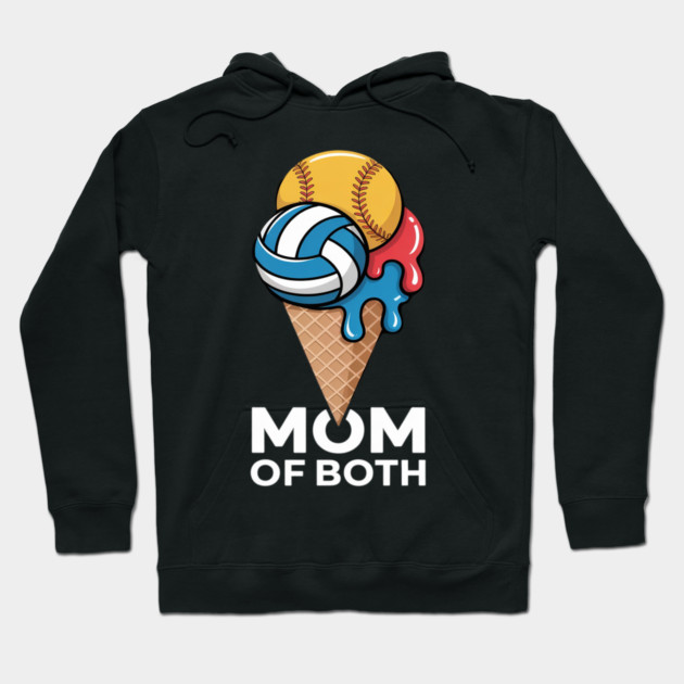 Softball Volleyball Mom Ice Cream Drip Summer Game Day Hoodie by Ink Lines