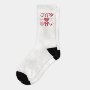 Heart and Bow Valentine's Day Socks