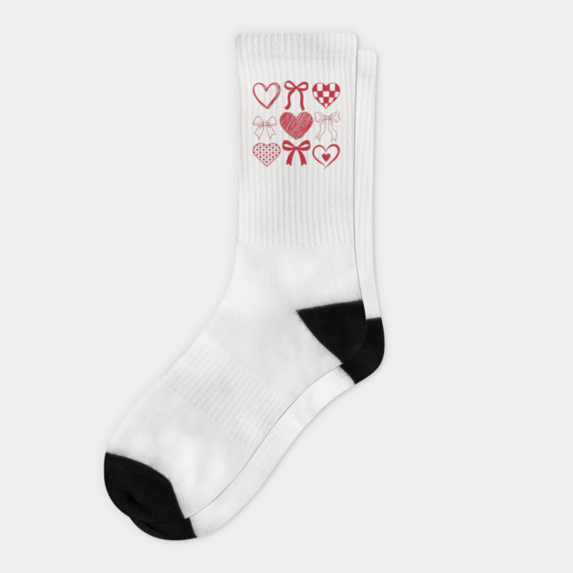 Heart and Bow Valentine's Day Socks by The WYLD Tribe