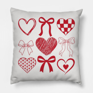Heart and Bow Valentine's Day Pillow
